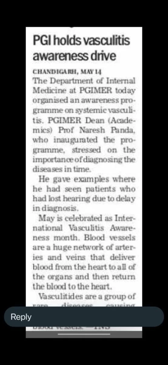 Press coverage — Chandigarh newspaper