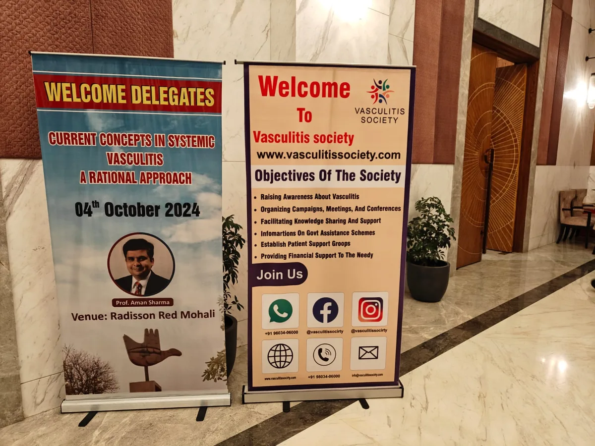 Current Concepts in Systemic Vasculitis — welcome delegates banner, Vasculitis Society