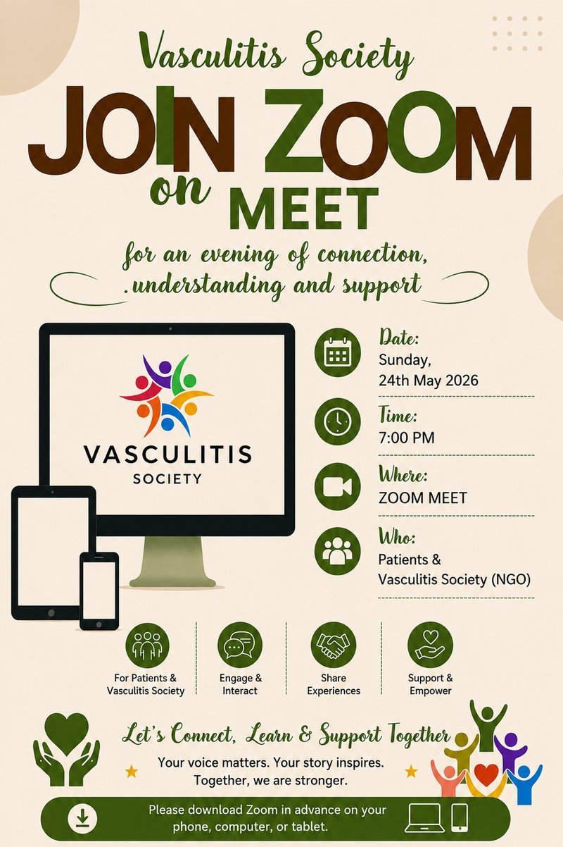 Vasculitis Society — Join Zoom Meet on Sunday, 24 May 2026 at 7:00 PM